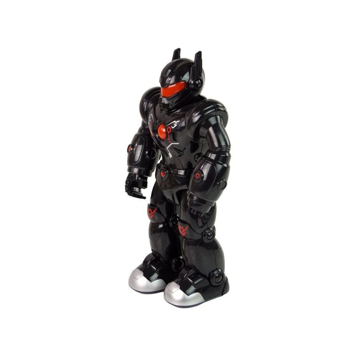 Interaktyvus juodas vaikščiojantis robotas su garsais ir šviesomis