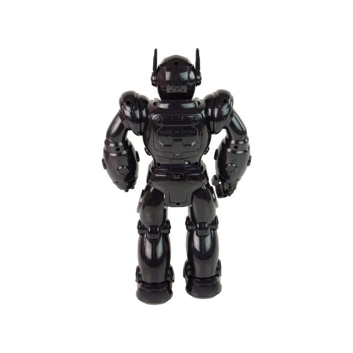 Interaktyvus juodas vaikščiojantis robotas su garsais ir šviesomis