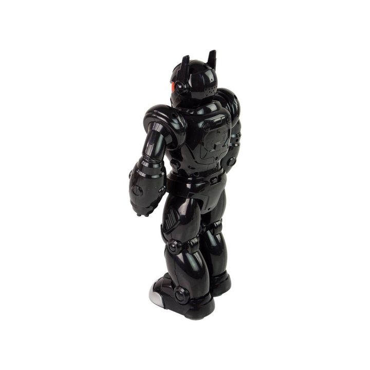 Interaktyvus juodas vaikščiojantis robotas su garsais ir šviesomis