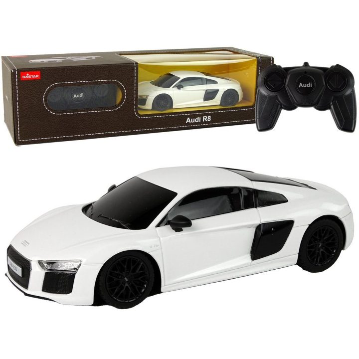 Radijo bangomis valdoma balta Audi R8 mašinėlė 1:24 Rastar