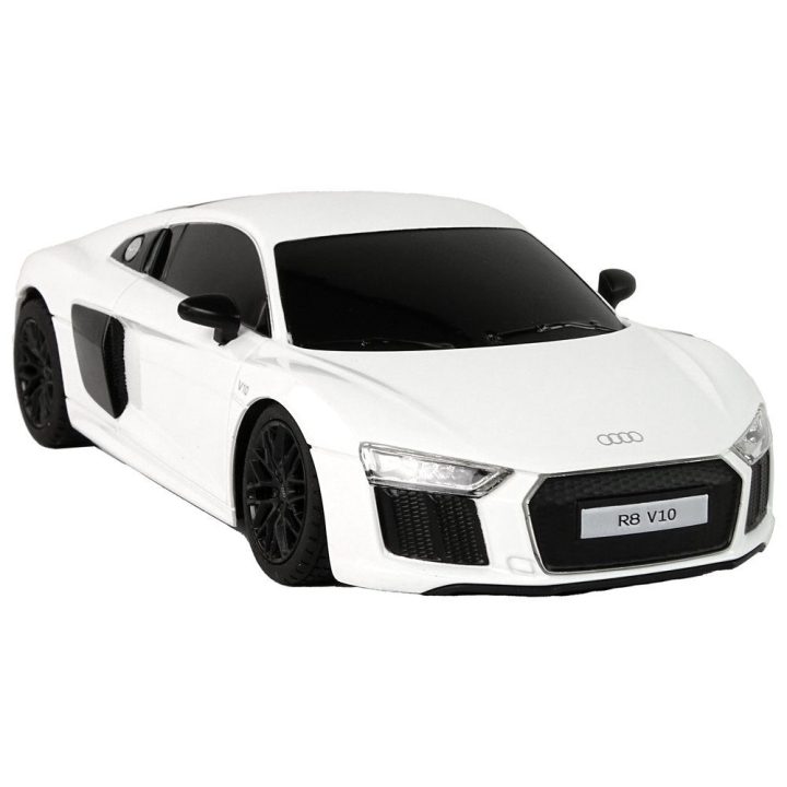 Radijo bangomis valdoma balta Audi R8 mašinėlė 1:24 Rastar