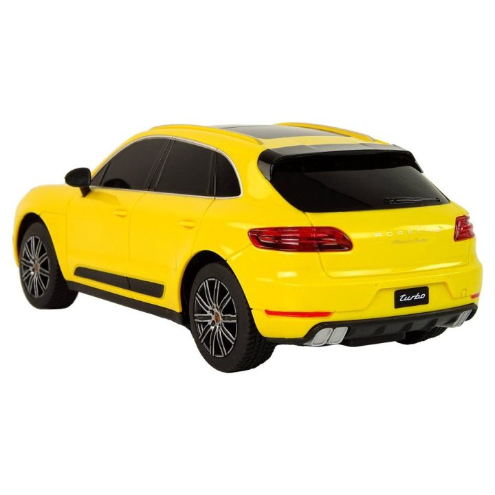 Radijo bangomis valdoma geltona Porsche Macan Turbo 1:24 Rastar