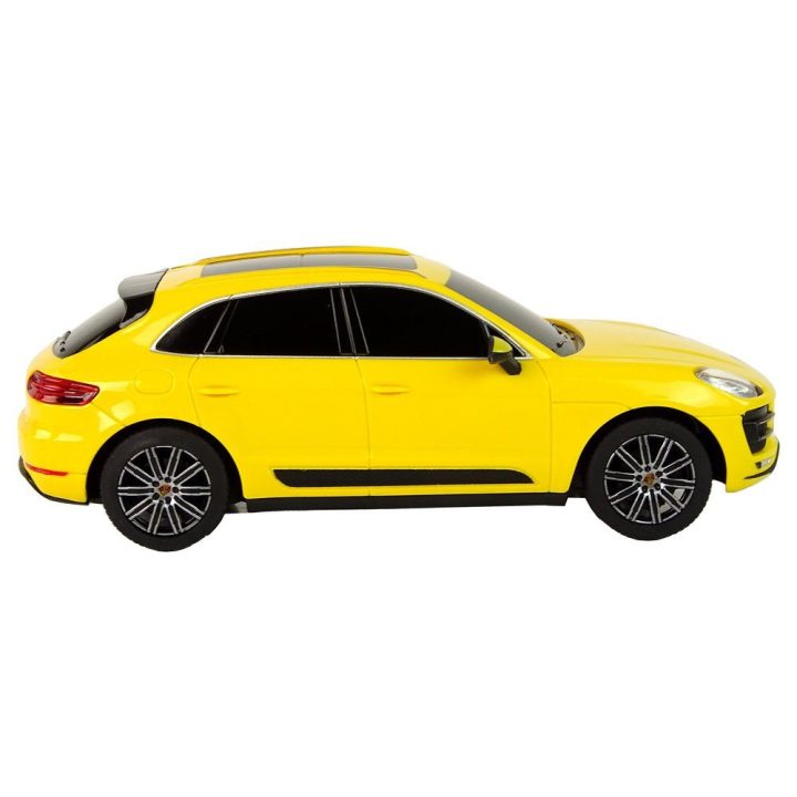 Radijo bangomis valdoma geltona Porsche Macan Turbo 1:24 Rastar