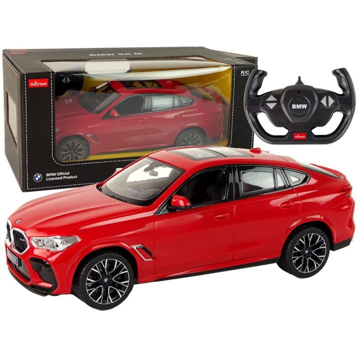 Radijo bangomis valdomas automobilis BMW X6 M 1:14 raudonas Rastar