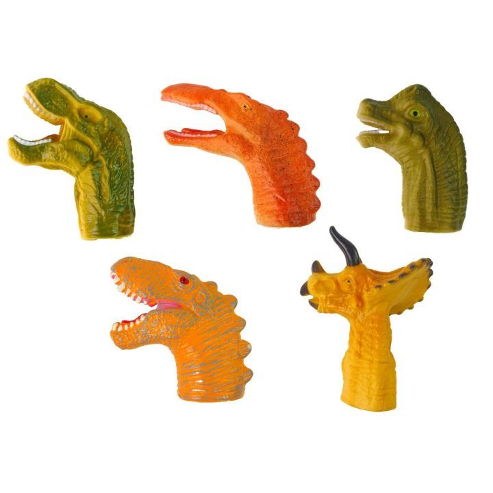 Pirštinės lėlytės vaikams dinozaurai, 5 vnt.