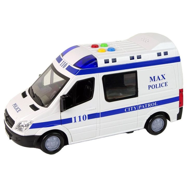 Policijos žaislinis automobilis su garsais ir šviesomis