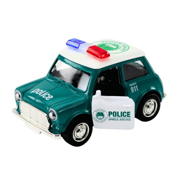 Žalias policijos žaislinis automobilis su šviesomis ir garsais 1:38