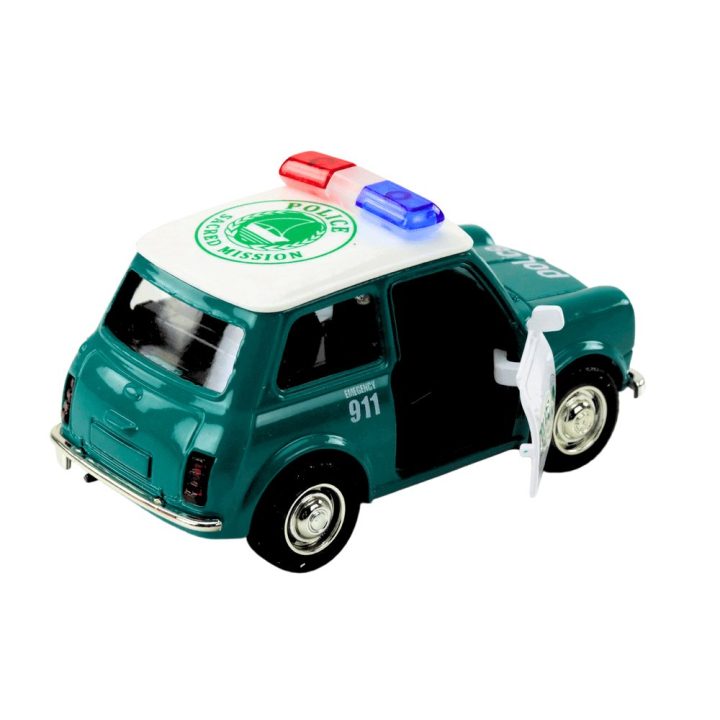 Žalias policijos žaislinis automobilis su šviesomis ir garsais 1:38