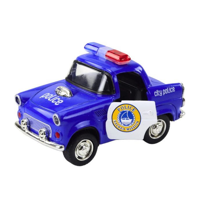 Mėlynas policijos žaislinis automobilis su garsais ir šviesomis