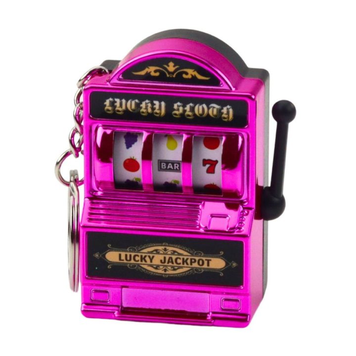 Raktų pakabukas mini lošimo automatas su judančia svirtimi