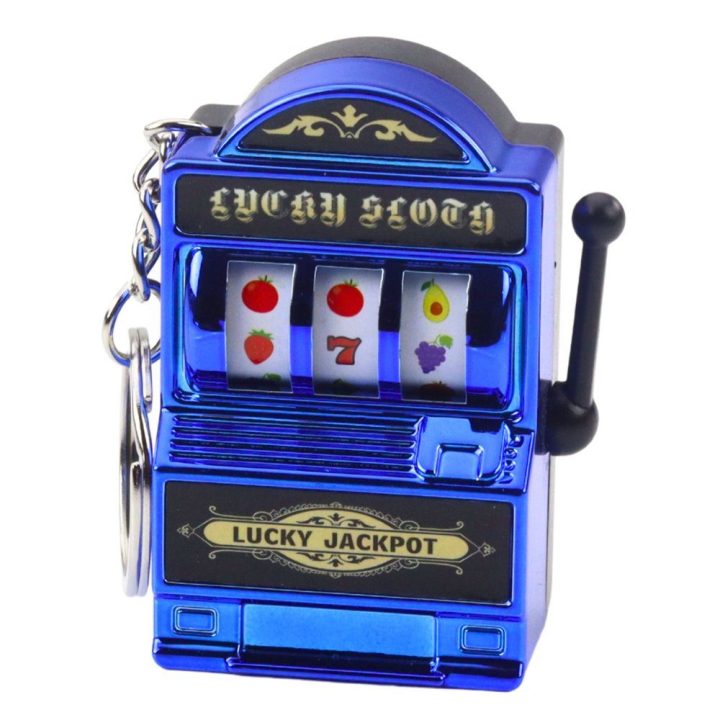 Raktų pakabukas mini lošimo automatas su judančia svirtimi