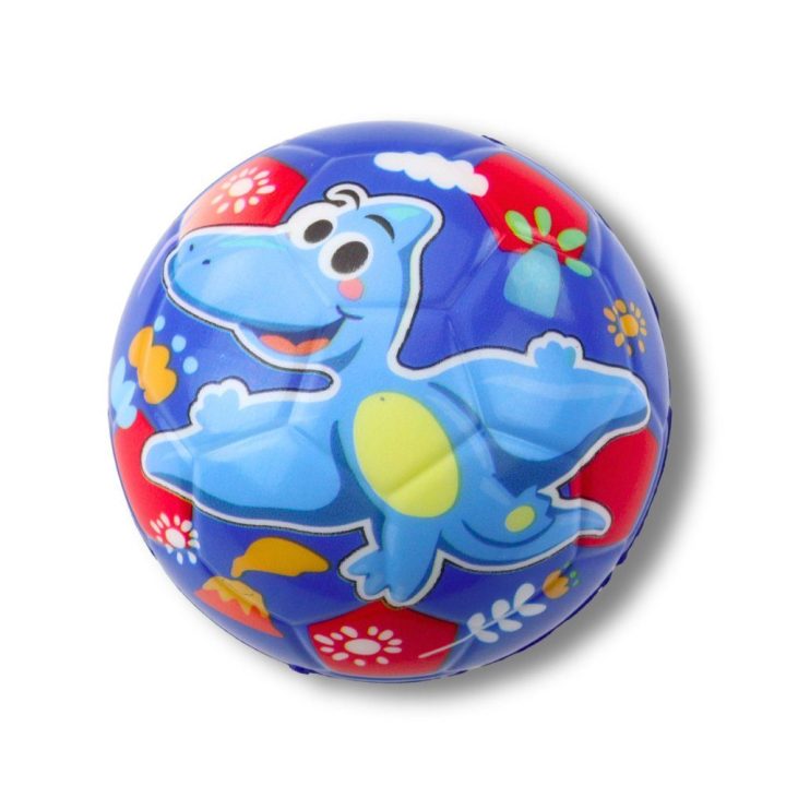 Spalvingas šokinėjantis kamuolys su dinozaurais, 10 cm