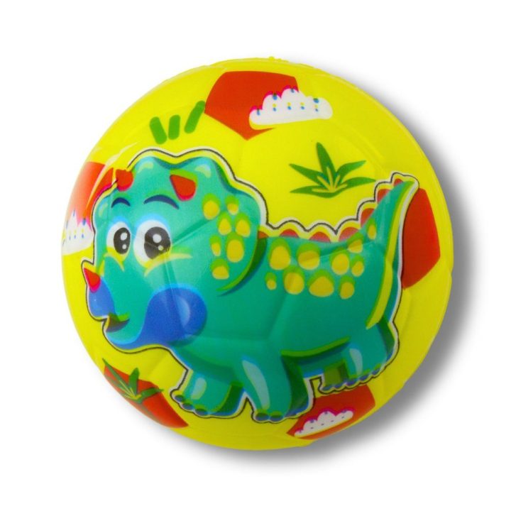 Spalvingas šokinėjantis kamuolys su dinozaurais, 10 cm