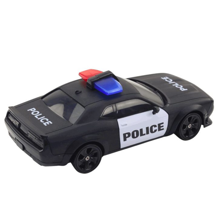 RC policijos automobilis su keičiamais ratais ir pultu 4WD