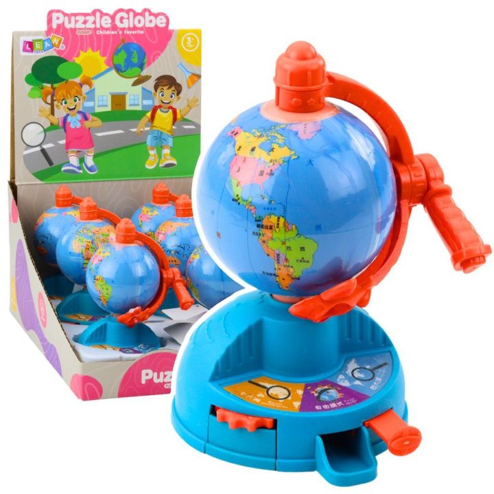 Vaikiškas besisukantis gaublys su pavaromis ir lėktuvu LEAN Toys