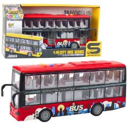 Žaislinis dviaukštis miesto autobusas su šviesomis ir garsais 1:16