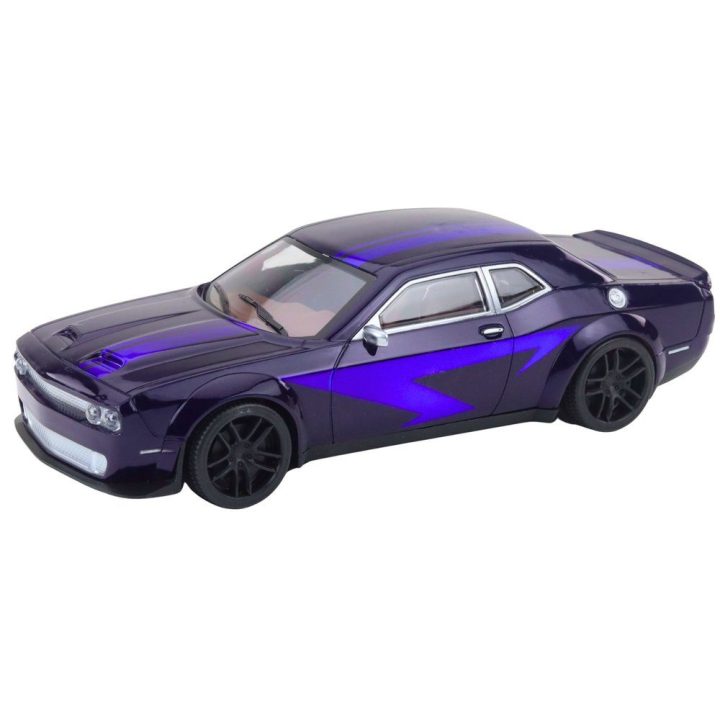 Žaislinis lenktyninis automobilis su inercine pavara, violetinis
