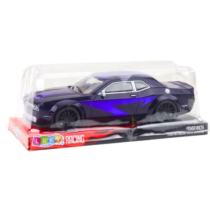 Žaislinis lenktyninis automobilis su inercine pavara, violetinis