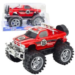 Raudonas visureigis žaislinis automobilis su dideliais ratais 27 cm