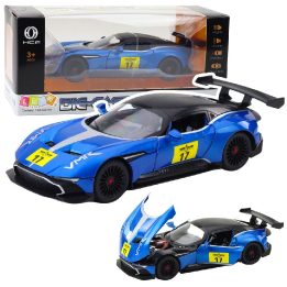Metalinis mėlynas sportinis automobilis su garsais ir šviesomis 1:22