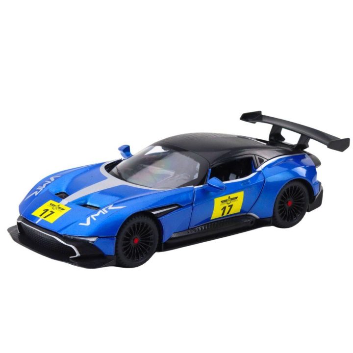 Metalinis mėlynas sportinis automobilis su garsais ir šviesomis 1:22