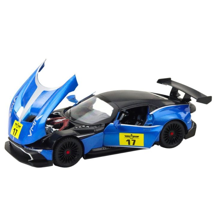 Metalinis mėlynas sportinis automobilis su garsais ir šviesomis 1:22
