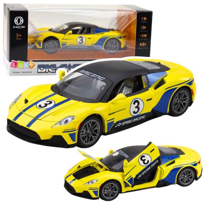 Metalinis sportinis automobilis vaikams su garsais ir šviesomis 1:22