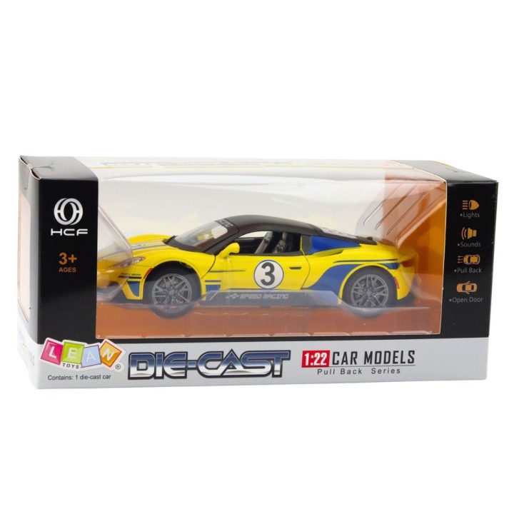 Metalinis sportinis automobilis vaikams su garsais ir šviesomis 1:22