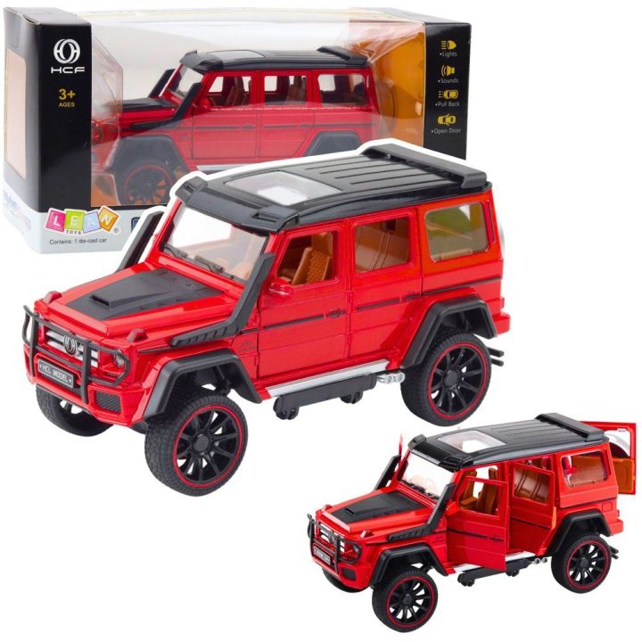 Metalinis visureigis žaislinis automobilis 1:22, raudonas