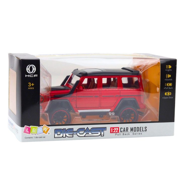 Metalinis visureigis žaislinis automobilis 1:22, raudonas
