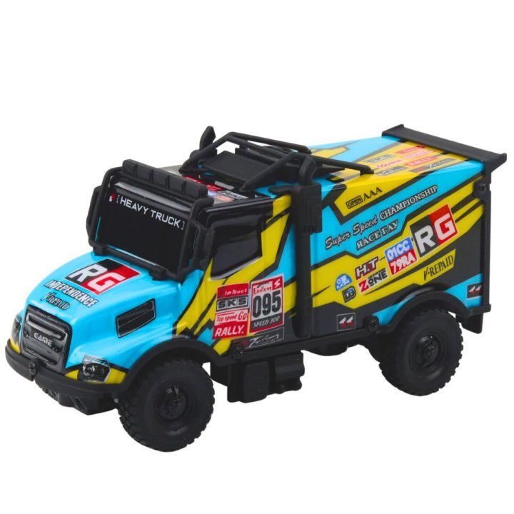 RC sunkvežimis vaikams su pultu ir žibintais, žydras