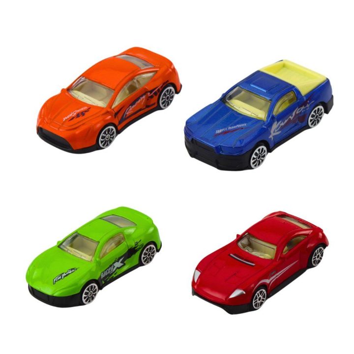 Sportinių automobilių rinkinys vaikams 1:64 su vamzdeliu