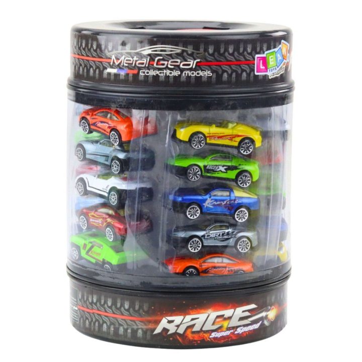 Sportinių automobilių rinkinys vaikams 1:64 su vamzdeliu