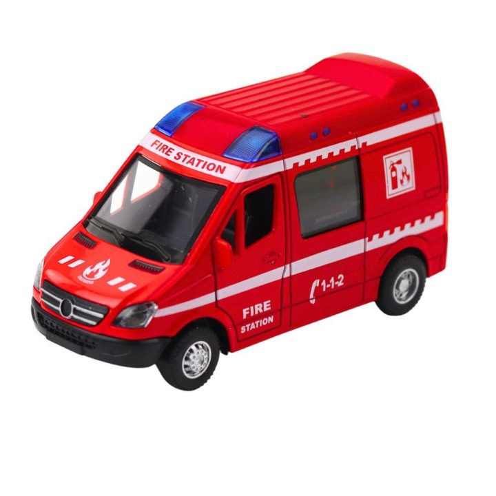 Gaisrinės žaislinis automobilis su garsais ir šviesomis 1:32