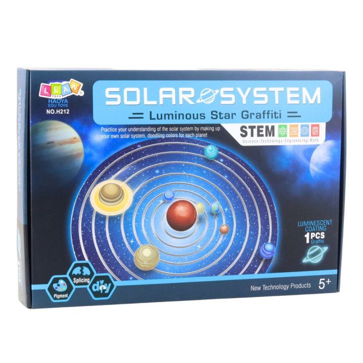 Saulės sistemos planetų edukacinis plastikinis rinkinys vaikams