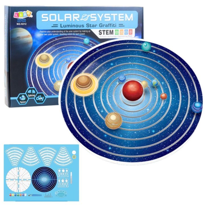 Saulės sistemos planetų edukacinis plastikinis rinkinys vaikams