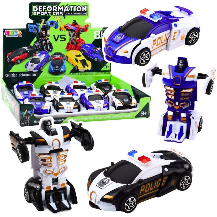 Transformeris policijos sportinis automobilis vaikams 2in1