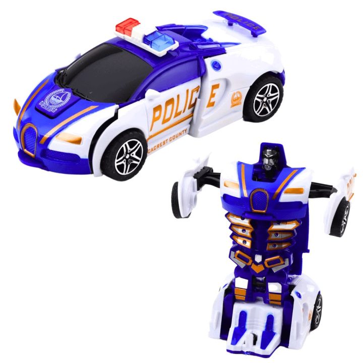 Transformeris policijos sportinis automobilis vaikams 2in1
