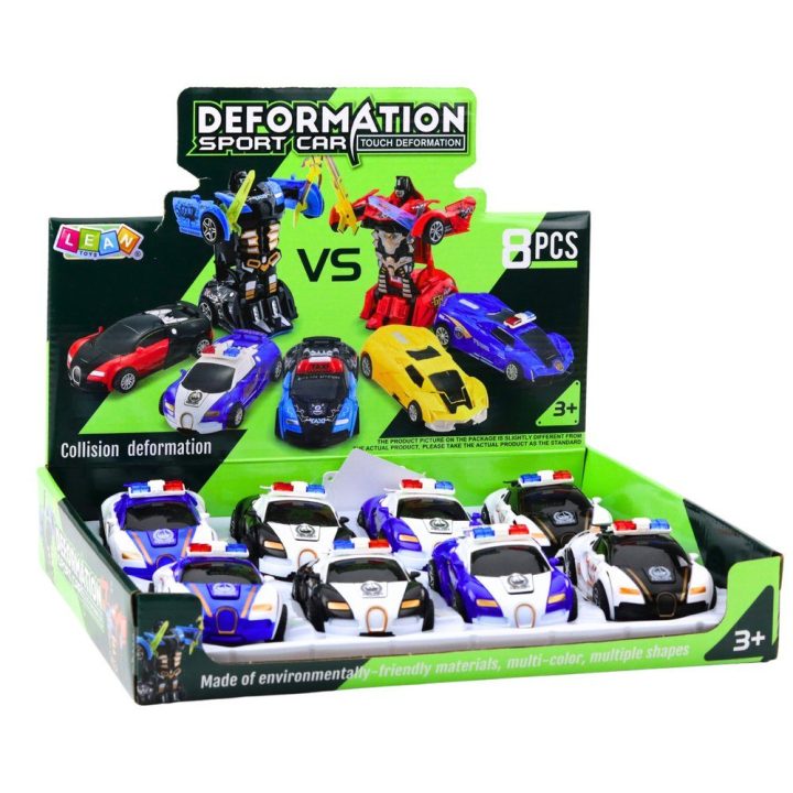 Transformeris policijos sportinis automobilis vaikams 2in1