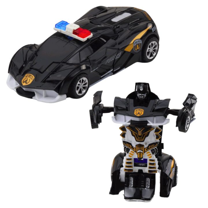 Transformeris policijos sportinis automobilis vaikams 2in1, 8 vnt.