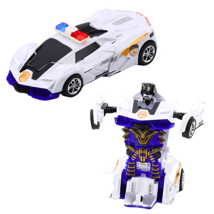 Transformeris policijos sportinis automobilis vaikams 2in1, 8 vnt.