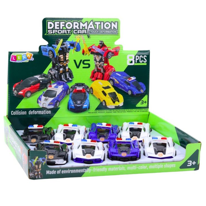 Transformeris policijos sportinis automobilis vaikams 2in1, 8 vnt.