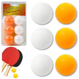 Stalo teniso kamuoliukai balti ir oranžiniai 6 vnt.