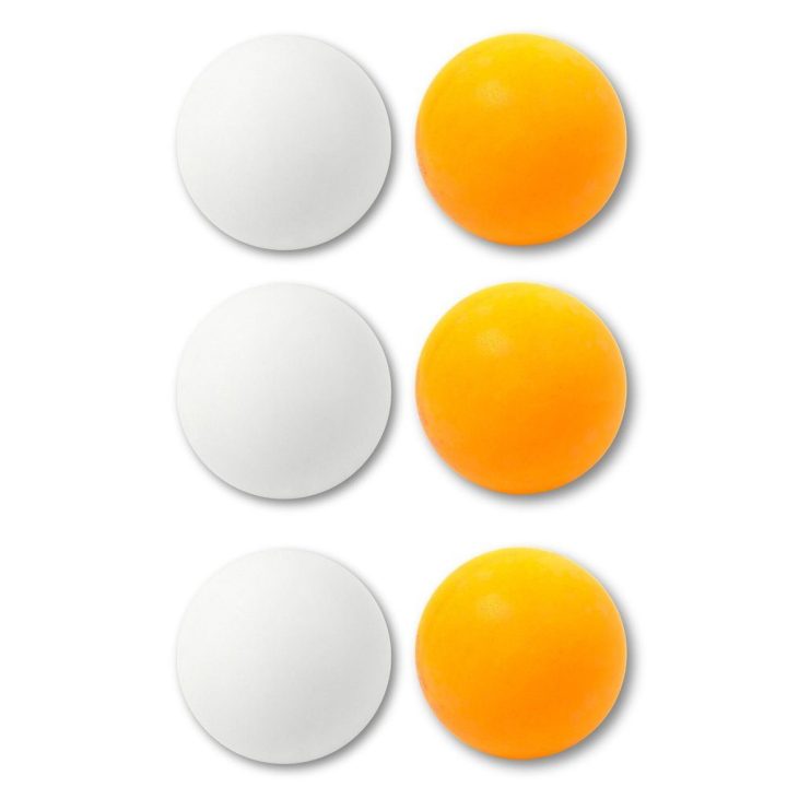 Stalo teniso kamuoliukai balti ir oranžiniai 6 vnt.