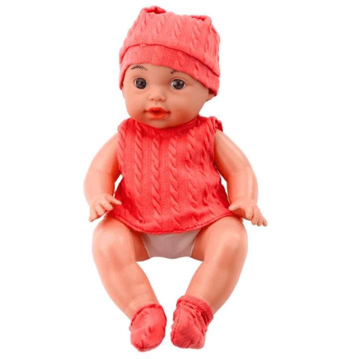 Lėlė kūdikis su buteliuku ir garsais, 30 cm, rožinė apranga