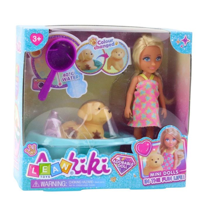 Lėlės ir šuniuko maudynių rinkinys mergaitėms