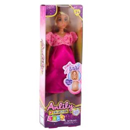 Nėščia lėlė rožine suknele Anlily Collection