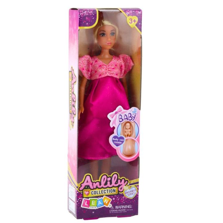 Nėščia lėlė rožine suknele Anlily Collection