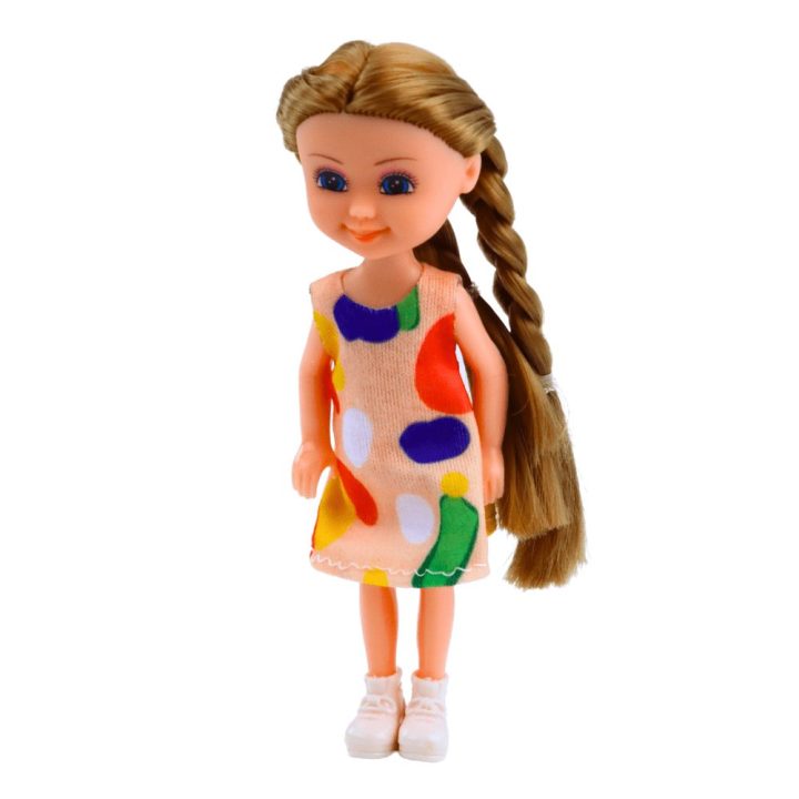 Lėlė su ilgu plauku ir suknele 15 cm Leo & Nini