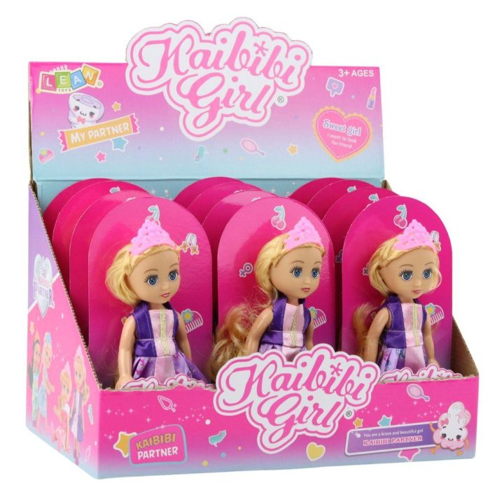 Lėlytė princesė su karūna ir suknele, 17 cm, įvairi